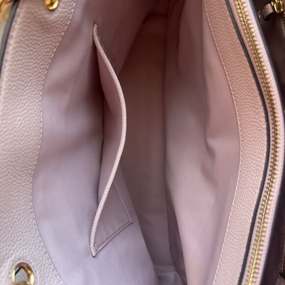 Tory Burch Everly  Shell Pink Pebble Leather Tote Handbag Gold Hardware Designer - Picture 8 of 16